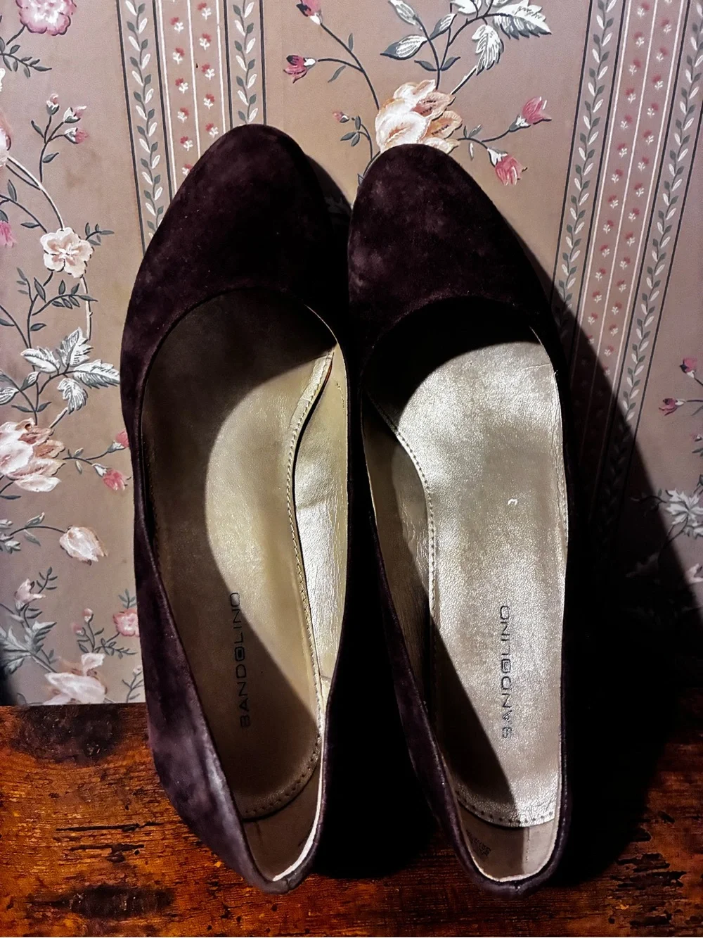 Bandolino Dark Brown Suede Wedge Pumps